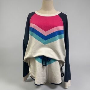 Wildfox Pink and Blue Chevron Women's Sweater set